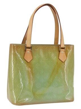 LOUIS VUITTON Monogram Vernis Houston Hand Bag Baby Blue M91005 LV Auth ka2293